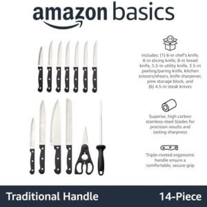 14-Piece Stainless Steel Kitchen Knife Set